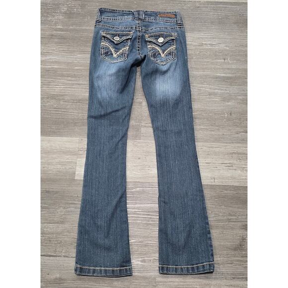 Wallflower Dark Washed Blue Denim Luscious Curvy Bootcut Jeans - Picture 2 of 6